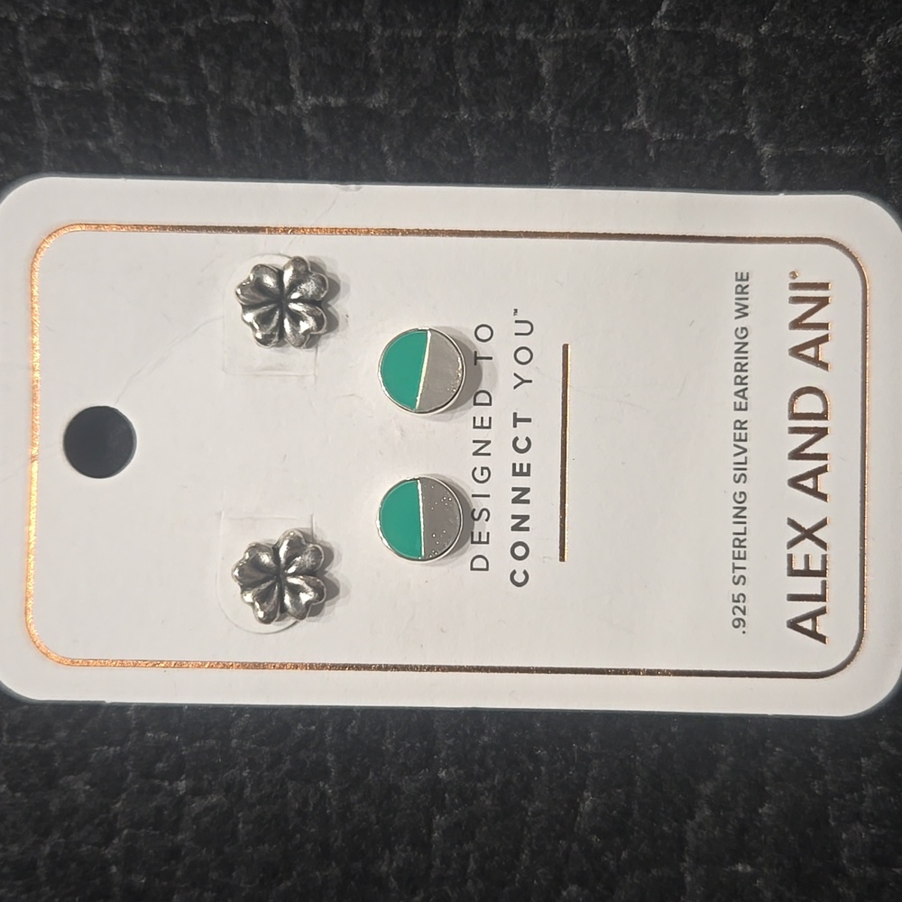 Alex and Ani Sterling Silver Earrings NWT
